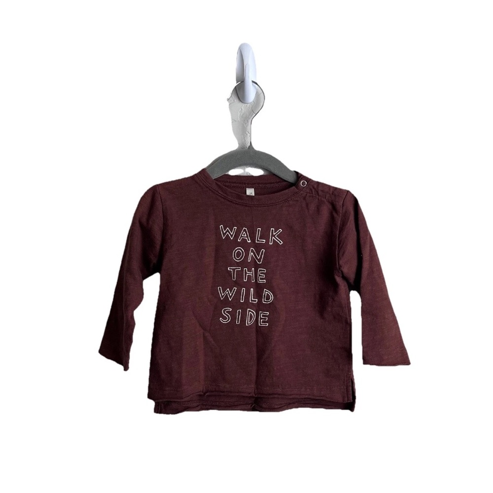 Rylee + Cru Mahogany Raw Edge Long Sleeve Tee Walk On the Wild Side